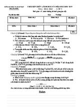 Đề thi khảo sát chất lượng học kỳ II môn Hóa học Lớp 9 - Năm học 2018-2019 - Sở giáo dục và đào tạo Thanh Hóa (Có đáp án)
